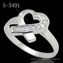 925 Sterling Silber Ring mit Herz (S-3491)